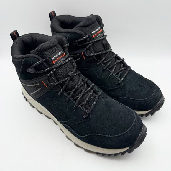 Merrell Mens Wildwood Mid LTR Hiking Boots US 11.5 M Black Waterproof EUC - Picture 4 of 12